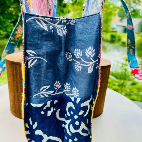 New Vibrant Unique Quilted Colorful Patchwork Tote Bag Sturdy Construction - Picture 4 of 11